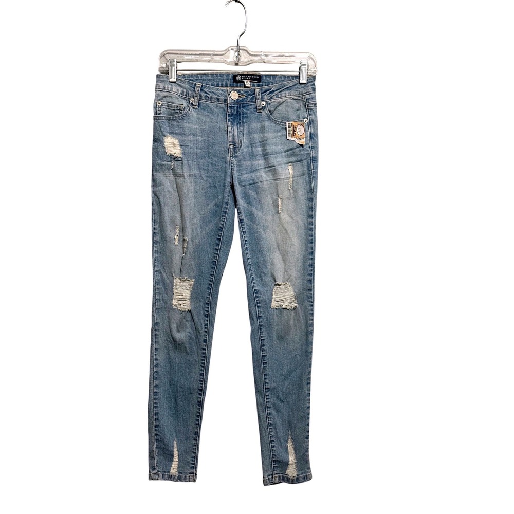 Boom Boom Jeans Womens Size 5 Light Wash Distressed Low Rise Skinny Denim